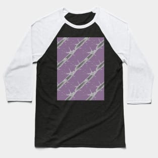 Dark gray oblique stripes on a lilac background, abstraction Baseball T-Shirt